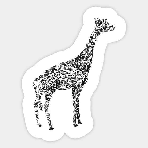 Designer Giraffe Sticker by kanikamathurdesign